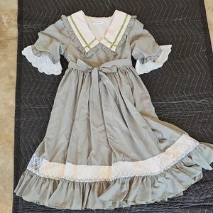 Green Puff Sleeve Tea Party Dress